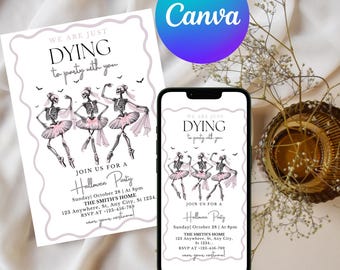 Hand Drawn Halloween Party Invitation: Editable Costume Party Invite (Printable PDF