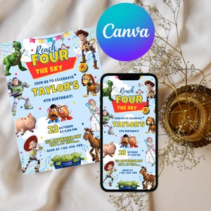 Toy Story Birthday Invitation: Reach for the Sky, Editable Template (Digital Download)