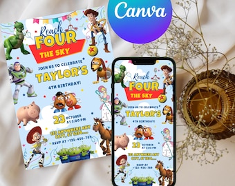 Toy Story Birthday Invitation: Reach for the Sky, Editable Template (Digital Download)