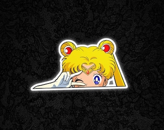 Sailor Moon peekaboo anime illustration Kiss-Cut Car Vinyl Decal | Anime Sticker