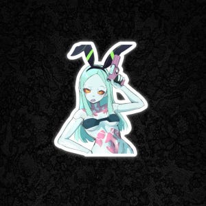 Cyberpunk Rebecca Bunny Girl Sticker | Gore Anime Decal image 1