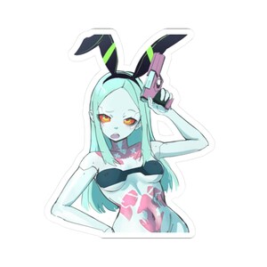 Cyberpunk Rebecca Bunny Girl Sticker | Gore Anime Decal image 2