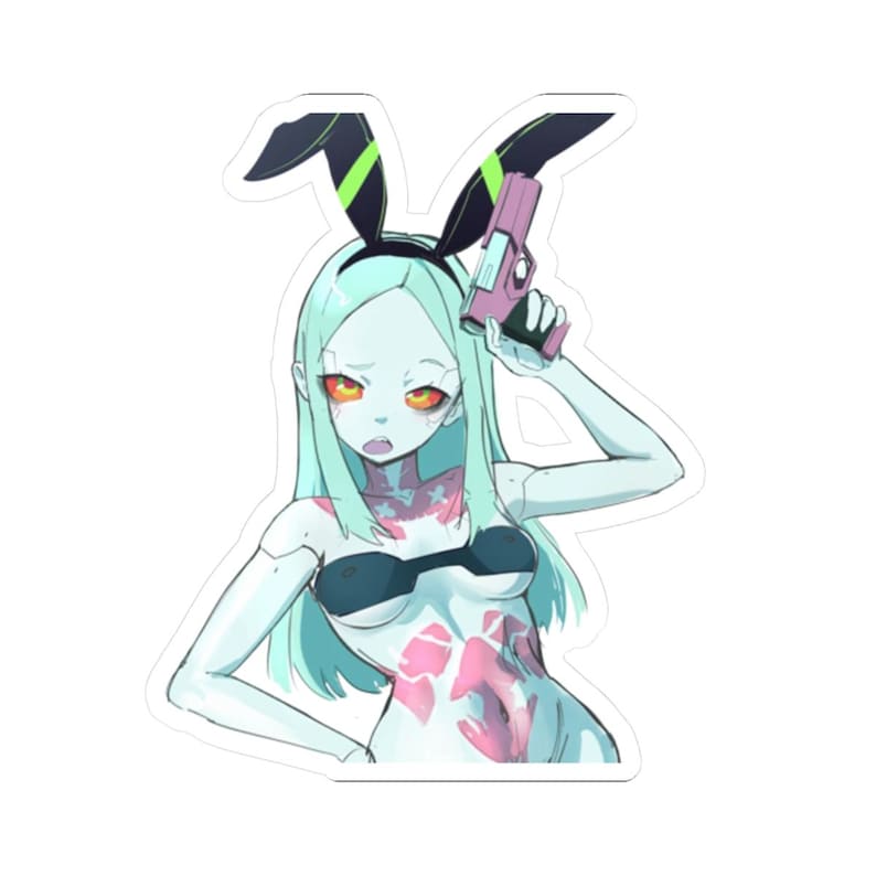 Cyberpunk Rebecca Bunny Girl Sticker | Gore Anime Decal image 2