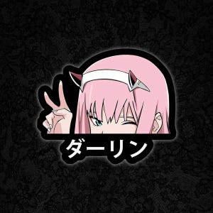 Zero Two Darling anime car sticker Kiss-Cut Vinyl Decals | chibi character decal
