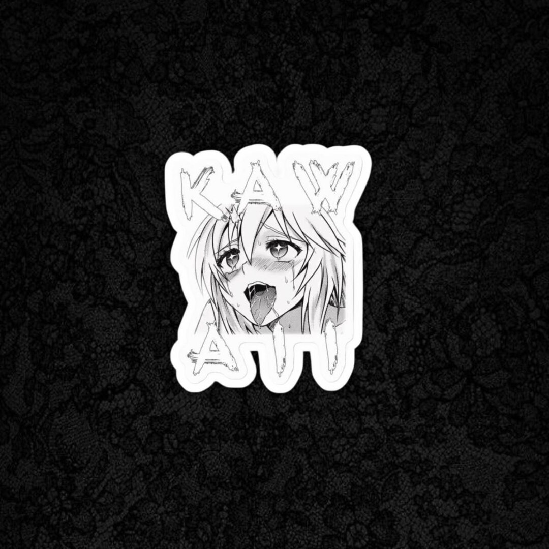 Kawaii Ahegao Sticker | Kiss-cut Vinyl Sticker - Etsy