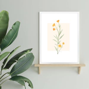 Minimalist Floral Line Art Print: Neutral Botanical Wall Decor