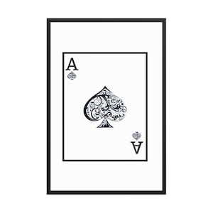 Ace of Spades Wall Art – Bold Playing Card Decor, Iconic Spade Design for Game Room, Bar, & Home – Stylish Gambling and Luck Artwork.
