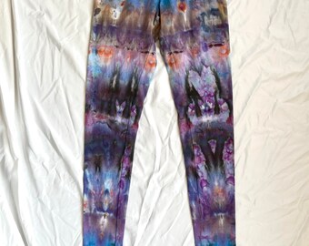 Large Ice Dyed Hemp Organic Cotton Leggings