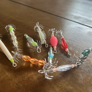 5x Squid Jigs - Assorted Handmade Squid Fishing Lures