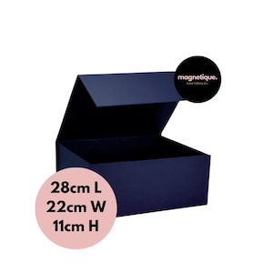 Granatowe Magnetique Luxe Pudełko Prezentowe Personalizowane Pudełko Świąteczne na Stylowe Prezenty | Urodziny Śluby Panny Młode Średnie 28x22x11cm