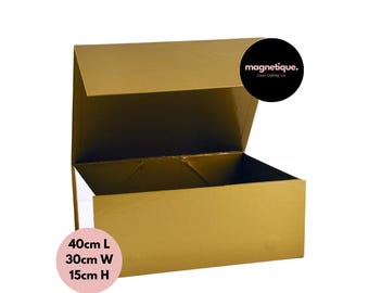 Deep Gold Magnetic Gift Box: Large Luxe Keepsake (30x40x15cm)