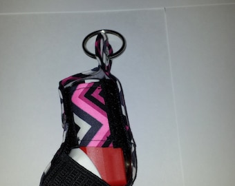white, red, pink, black zig zag design