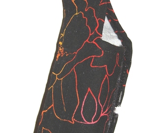 Black with a colorful rose design inhaler holder