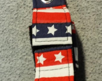 red white and blue with white stairs inhaler case