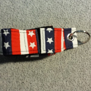 red white and blue with white stairs inhaler case
