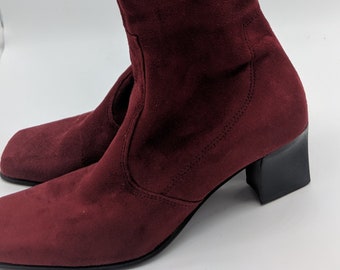 Burgundy boots | Etsy