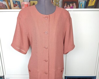 1990's Japanese Rust Shift Dress sz OS