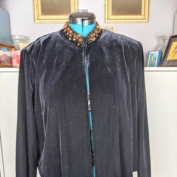 1990's Black Velvet Evening Jacket sz 18