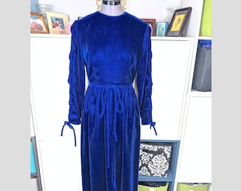 1960’s Blue Velvet Dress sz S