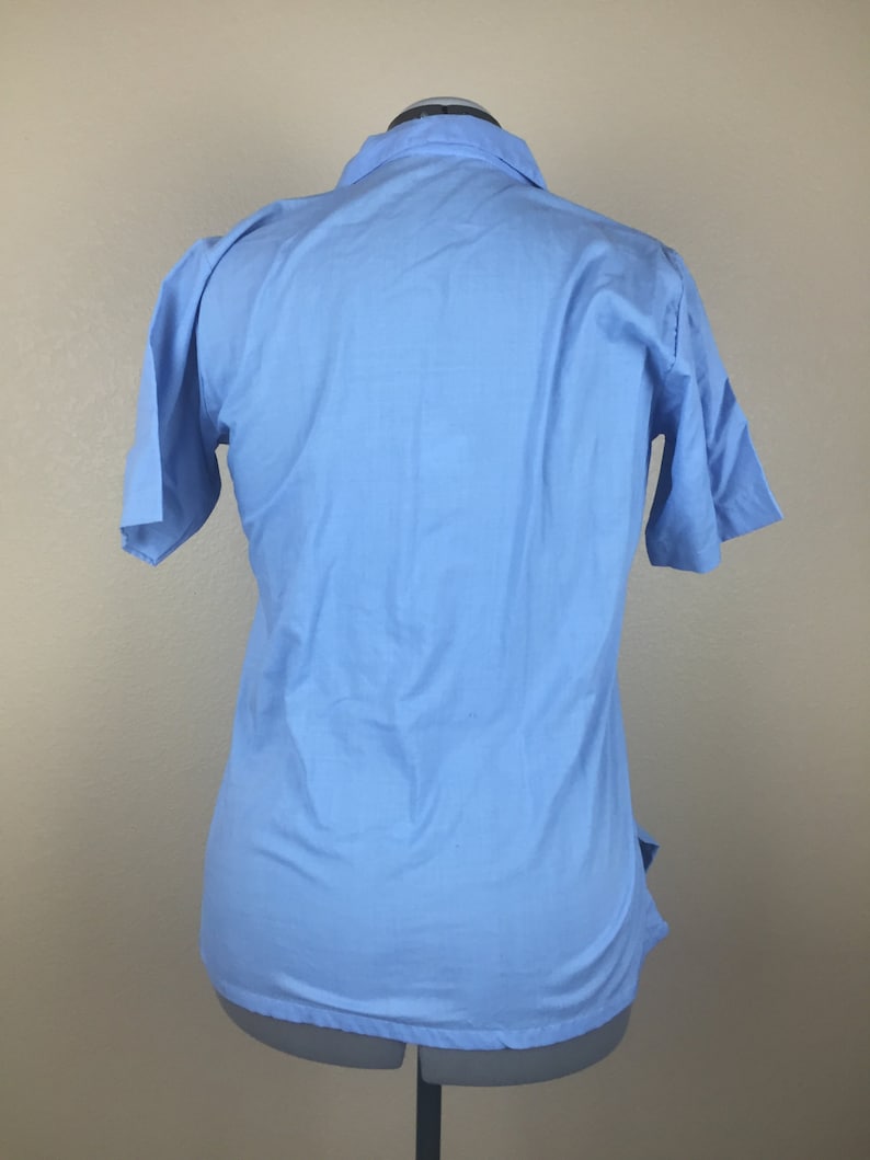 Vintage Blue Button Up Top sz 1012