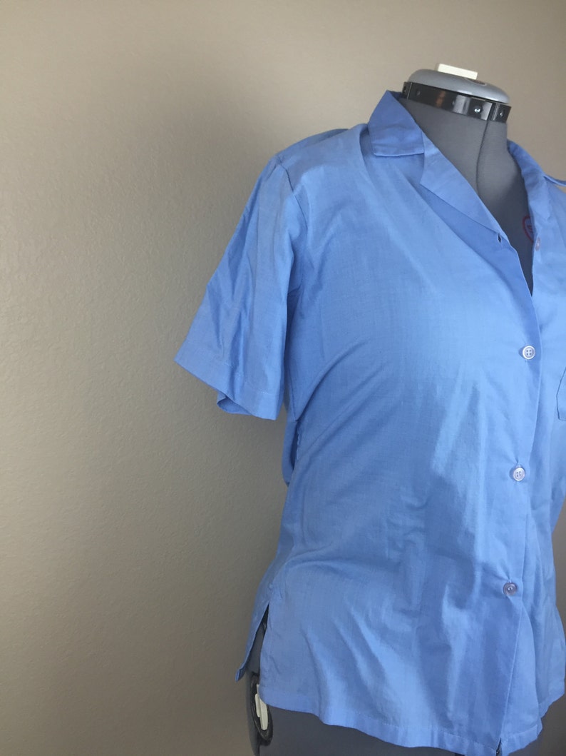Vintage Blue Button Up Top sz 1012