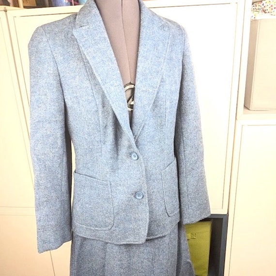 1970's Luxurious Blue Wool Blazer sz S - image 1