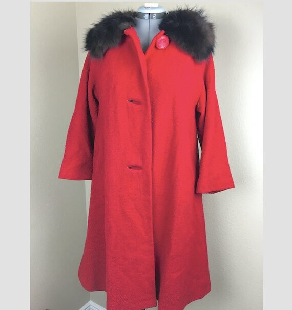 1960's Fur Collared Coat sz M - image 1