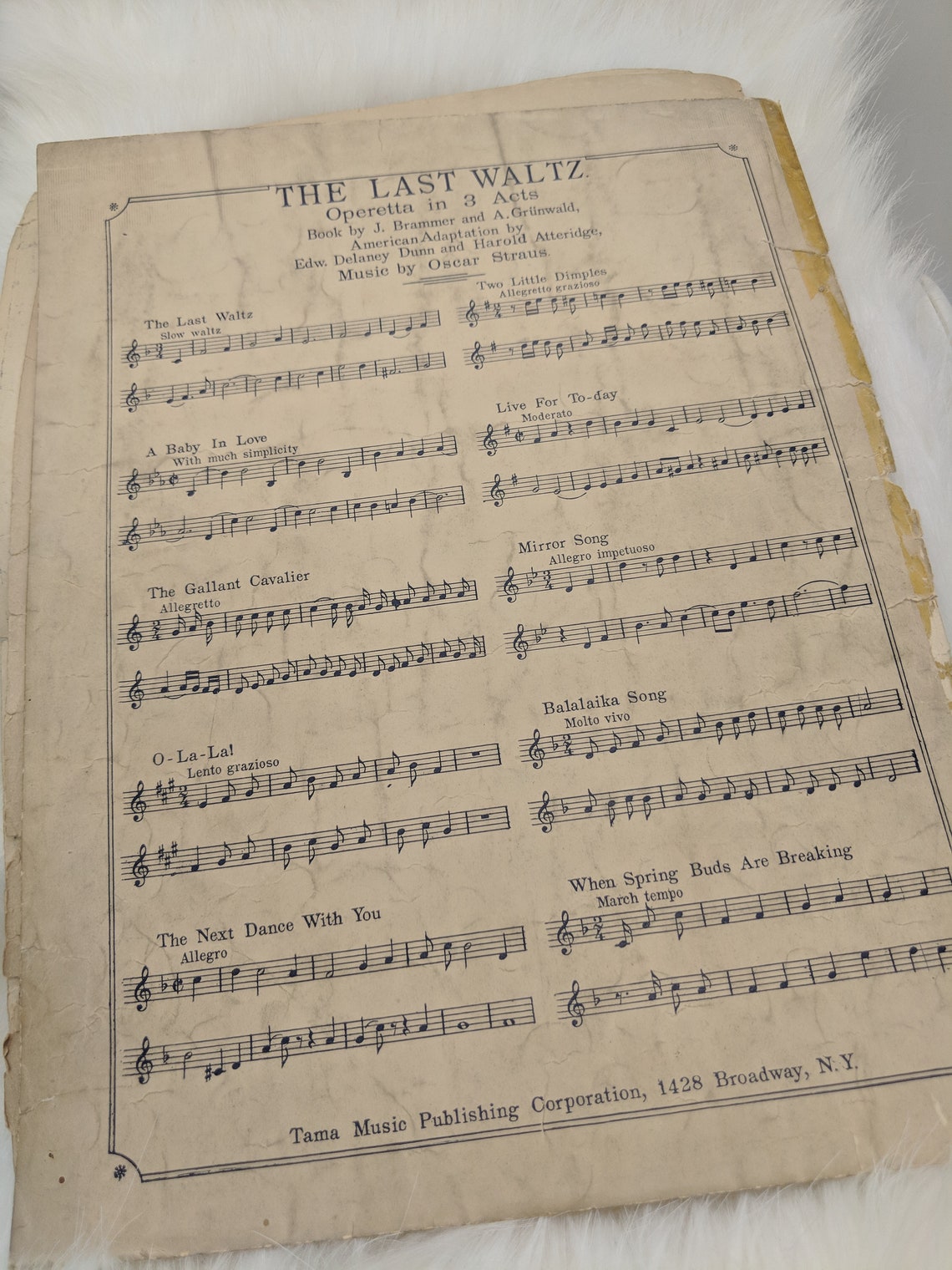 The Last Waltz sheet music 1915 | Etsy