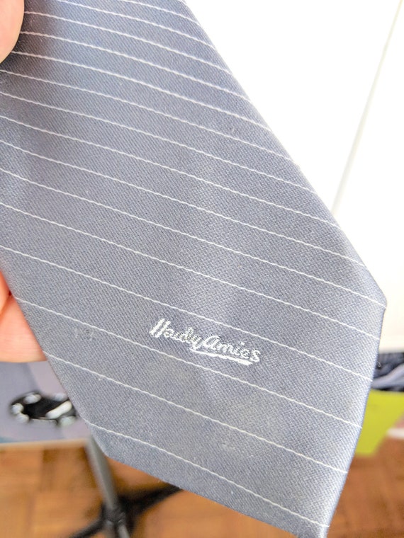 1970's Hardy Amies Gray Striped Tie - image 3