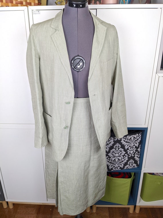 1970's Linen Suit Skirt sz XS/S - image 6