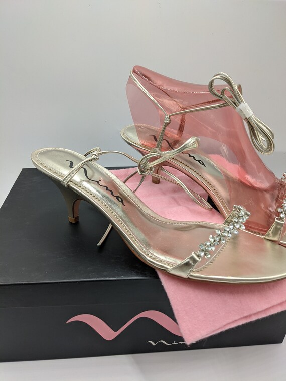 1990's Deadstock Nina Jeweled Sandals sz 10 - image 4