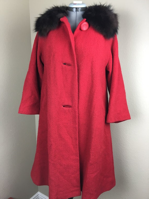 1960's Fur Collared Coat sz M - image 2