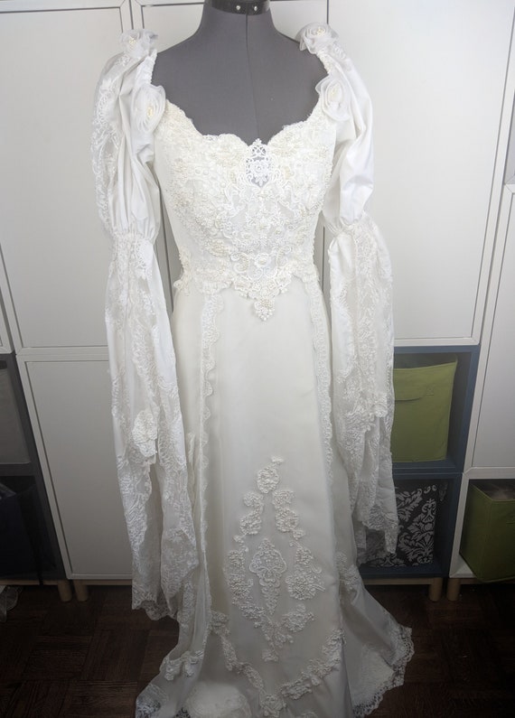 90 S Renaissance Style Wedding Gown Sz 6 Etsy