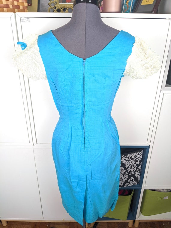 1950's Ruffle Sleeve Dress sz S - image 4
