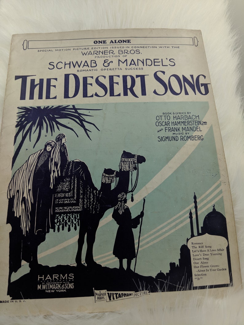 The Desert Song Sheet Music 1926 - 