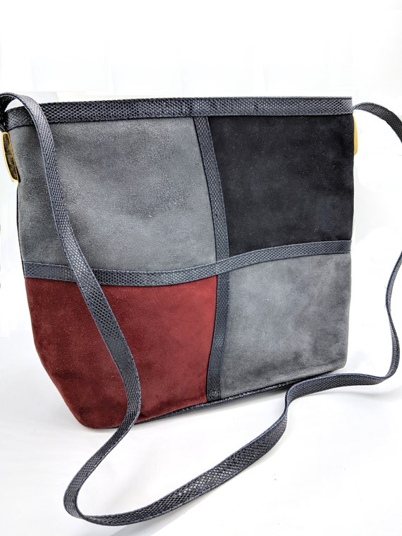 1990's Italian Suede and Leather Bag - image 1