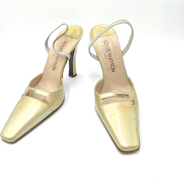 2001 Louis Vuitton Patent Leather Slingbacks sz 6.5/7