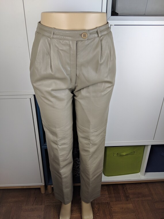taupe leather pants