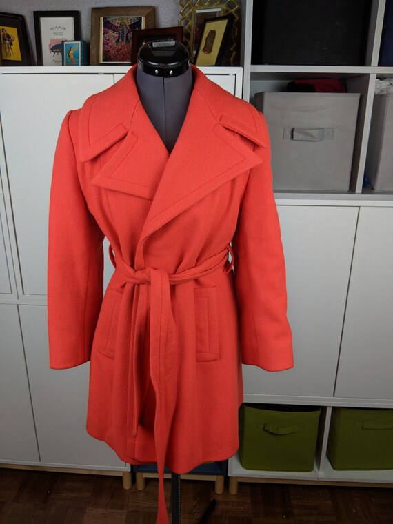 red wrap coat