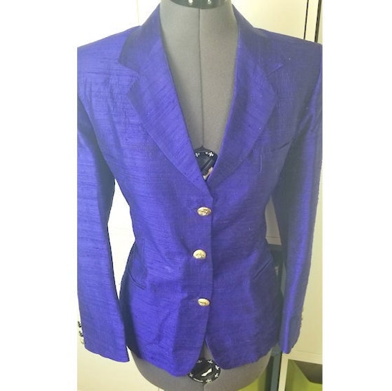 1950's Purple Raw Silk Blazer sz S/M - image 1