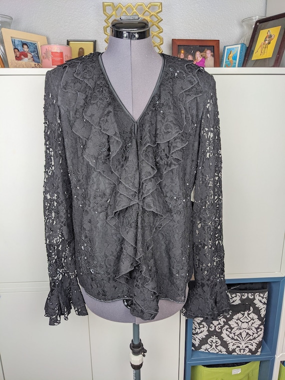 Vintage 90s lace ruffle - Gem