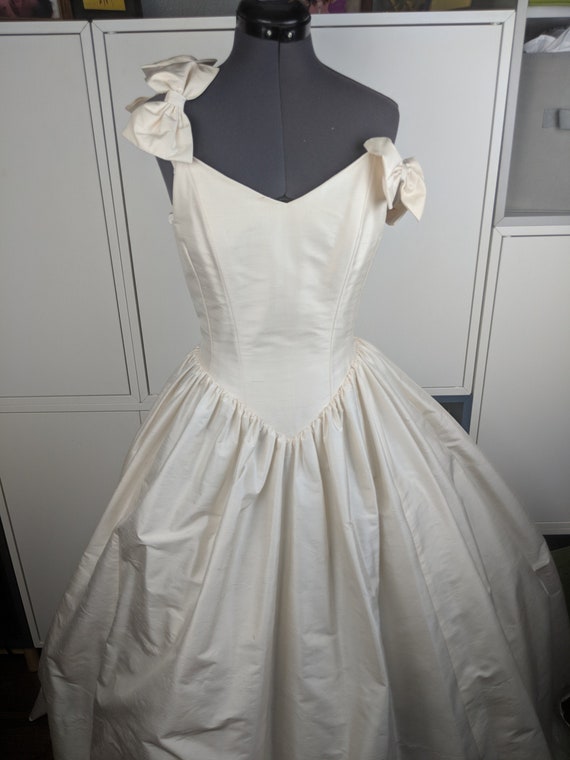 raw silk wedding dress