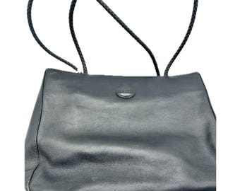Bolso de cuero negro Cristian de los años 70