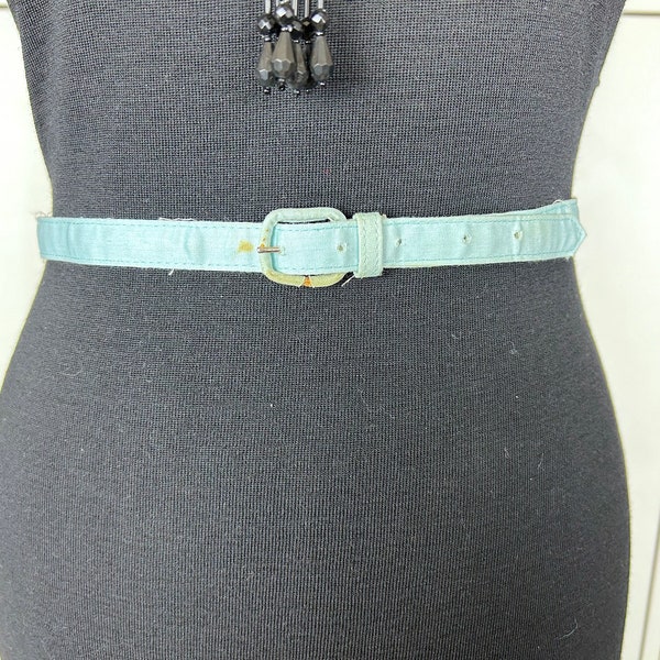 1950's Pastel Blue Fabric Belt sz M/L
