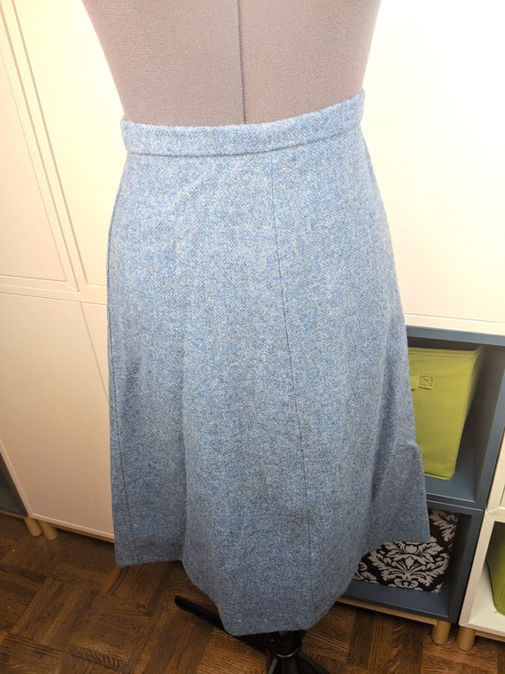 1970's Luxurious Blue Wool Skirt sz S