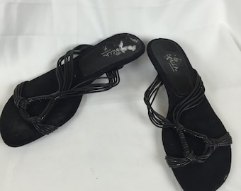 1990's Sbicca Kitten Heel Sandals sz 6