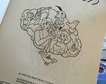 Deadstock 1992 Disney Aladdin Coloring Book 