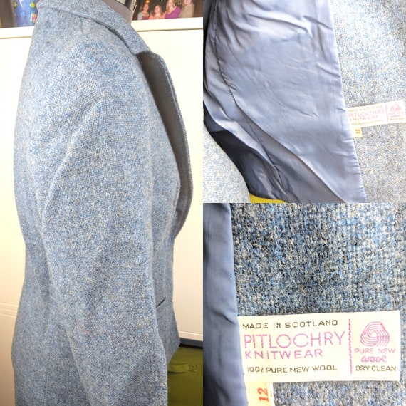 1970's Luxurious Blue Wool Blazer sz S - image 3