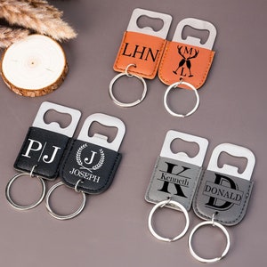 Personalised Leather Keychain Bottle Opener,Custom Logo Bottle Opener,Gift for Him,Birthday Gift,Groomsmen Gift,Party Favors,Best Man Gifts