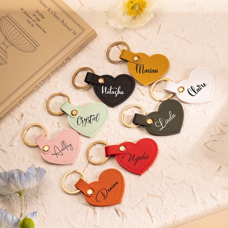 Custom Leather Keychain With Name,party Favor Keychain,bags Tags ...
